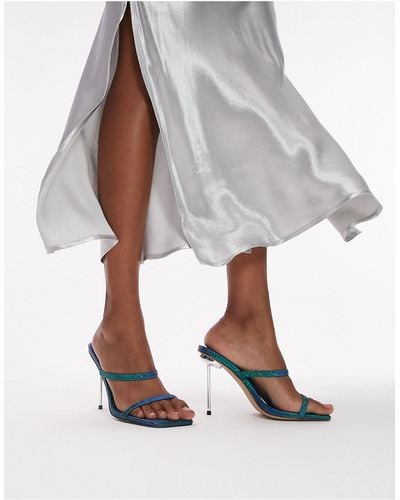 TOPSHOP Wide Fit Sophie Strappy Heeled Mule - White