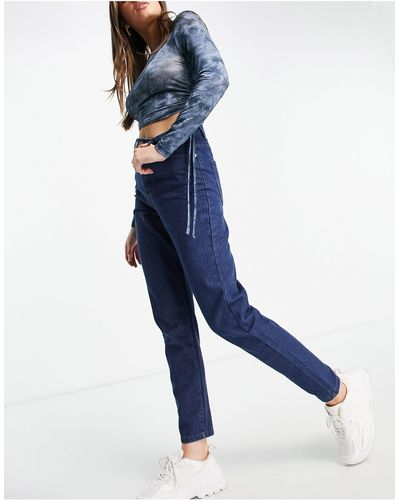 I Saw It First Mom Jeans Met Hoge Taille - Blauw