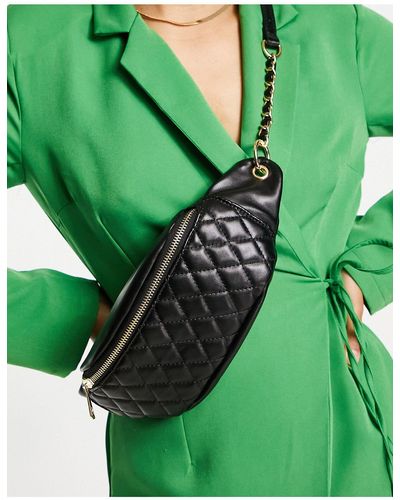 ASOS Quilted Chain Detail Bum Bag - Green