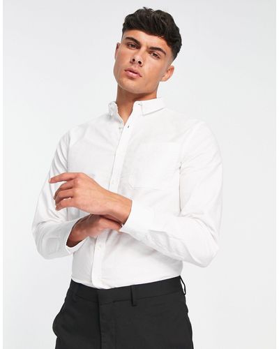 New Look – langärmliges oxford-hemd - Weiß