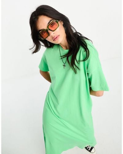 ONLY Robe t-shirt longue et oversize - vif - Vert