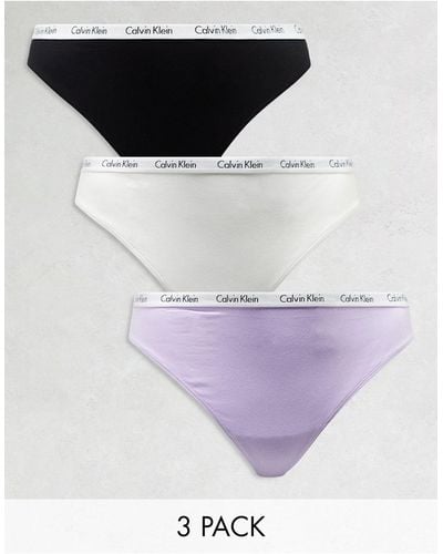 Calvin Klein Curve 3-pack High Waist Thong - Purple