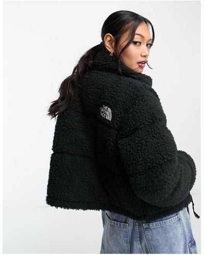The North Face Nuptse Cropped High Pile Down Jacket - Black