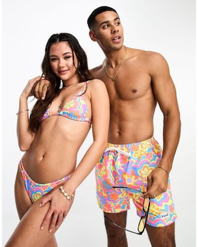 Kulani Kinis Twin Strap Cheeky Bikini Bottoms - Multicolor