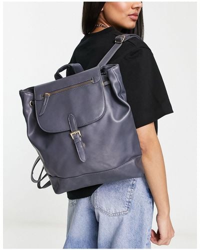 French Connection Zip Top Backpack - Gray