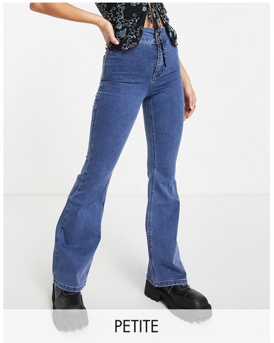 Topshop Unique Joni - jeans a zampa medio - Blu