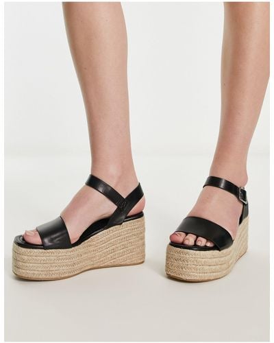 Glamorous Espadrille Platform Sandals - Natural