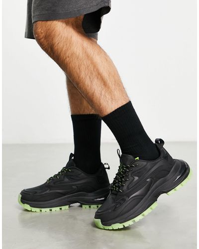 ASOS Sneakers tecniche nere con dettagli verdi - Nero