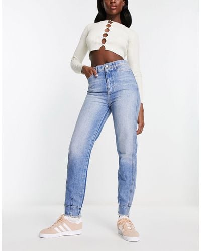 Free People Marion High Waisted Mom Jeans - Blue