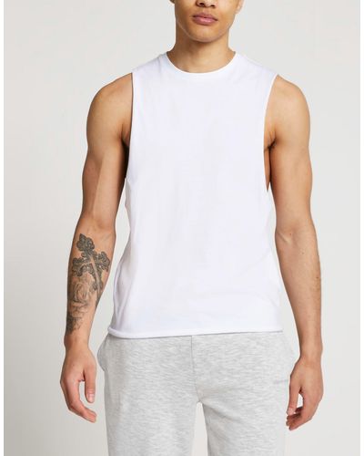 River Island Camiseta sin mangas blanca - Blanco