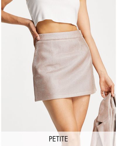 SIMMI Simmi Petite Glitter Mini Skirt Co-ord - Grey