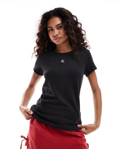 Calvin Klein Stretchy Rib Slim T-shirt - Black