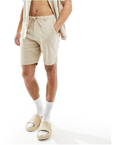 SELECTED Linen Mix Shorts - White