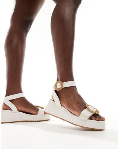 ASOS Thermo Buckle Detail Flatforms - Brown