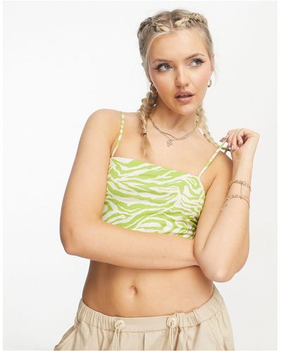 Monki Co-ord Cropped Cami Top - Green