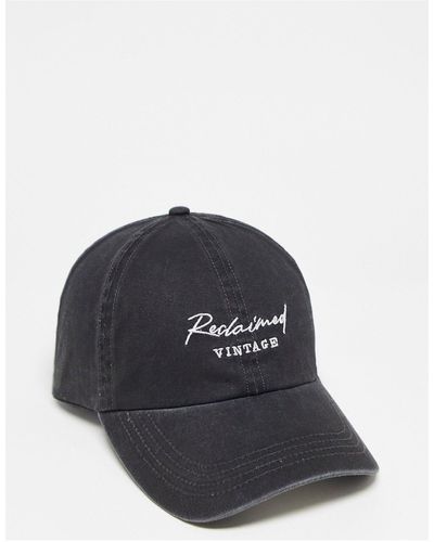 Reclaimed (vintage) Cappellino unisex nero slavato con logo