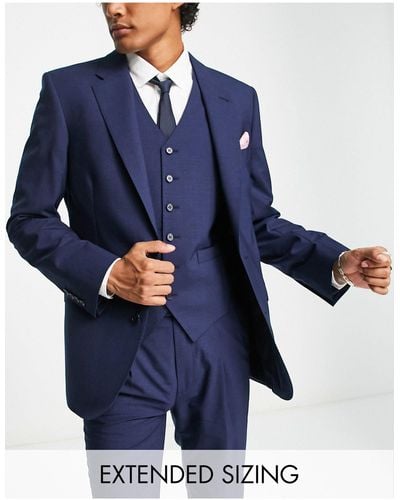 Noak Premium Wool-rich Skinny Suit Jacket - Blue