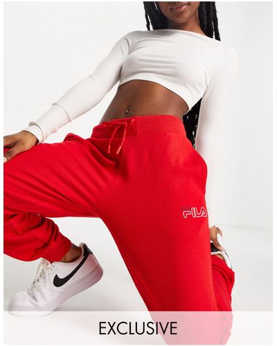 Fila Oversized joggingbroek Met Logo - Rood