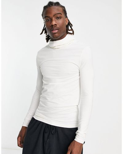 COLLUSION long sleeve T-shirt in burnout fabric in white