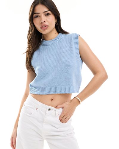 ASOS Knitted Cropped Tank - Blue
