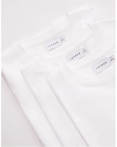 TOPMAN 3 Pack Classic Fit T-shirt - White