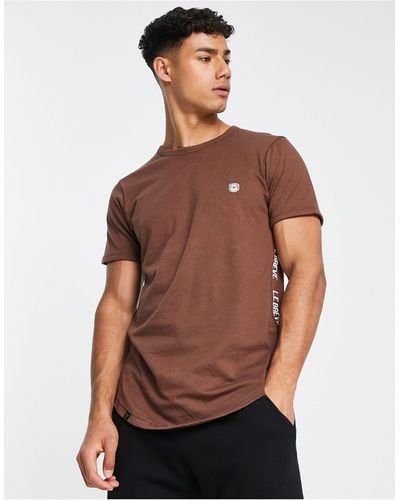 Le Breve T-shirt d'ensemble confort avec bande griffée au dos - chocolat - Marron