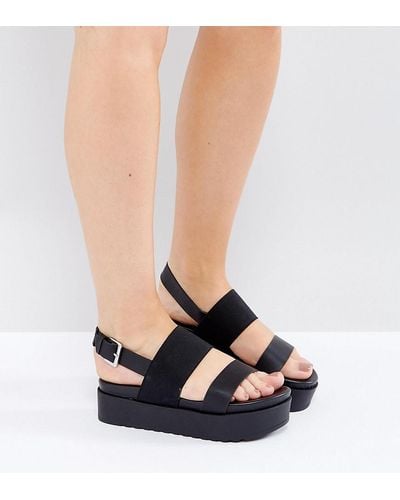 New Look 90's Flatform Sandals - Black
