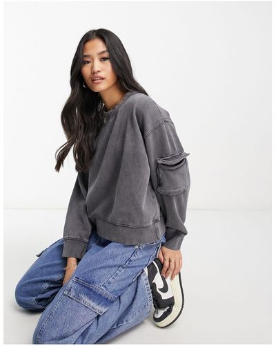 New Look – sweatshirt - Grau