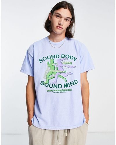 Vintage Supply Sound Body Sound Mind T-shirt - Blue
