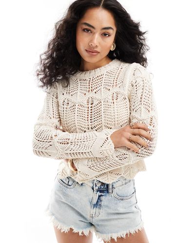 New Look – weitmaschiger pullover aus grobstrick - Weiß