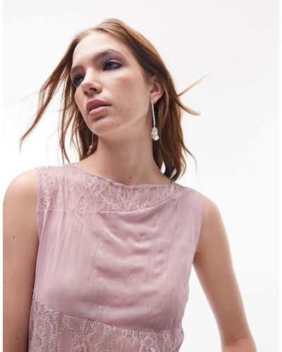 TOPSHOP Top con maniche ad aletta - Rosa