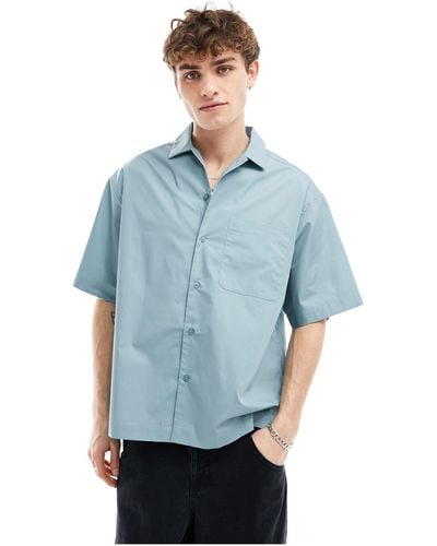 ASOS Oversized Poplin Shirt - Blue