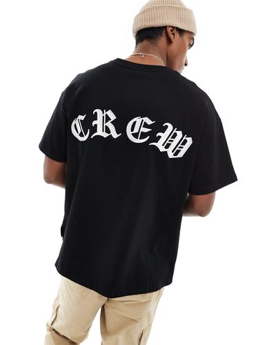 Sixth June Oversized Crew Embroidered T-shirt - Black
