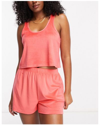Loungeable Pajama Tank Top And Short Set - Pink