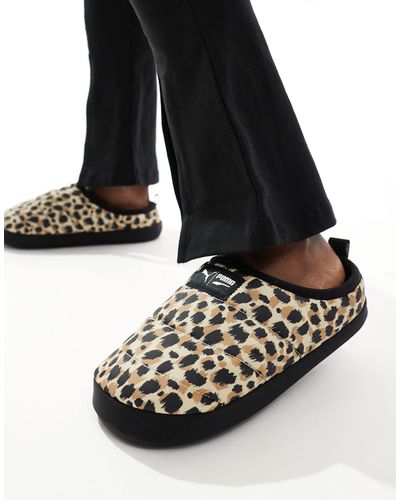 PUMA Scuff - pantofole con stampa leopardata - Nero