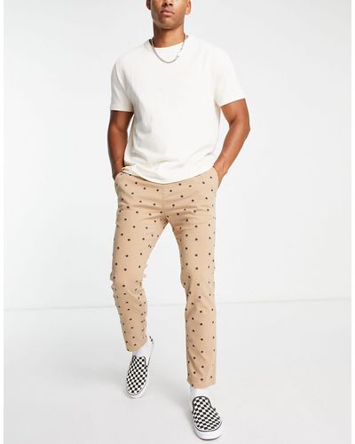 PacSun Flower Embroidered Trousers - White