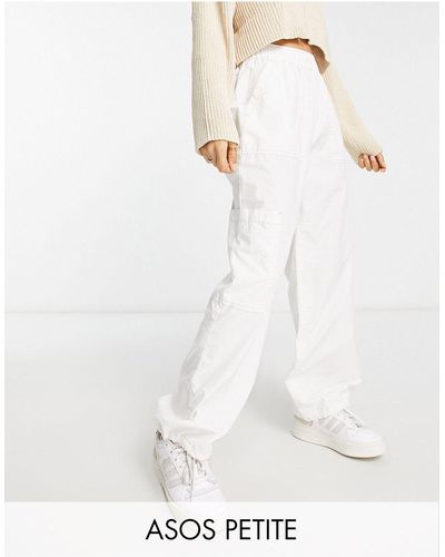 ASOS Asos design petite - pantaloni cargo bianchi - Bianco