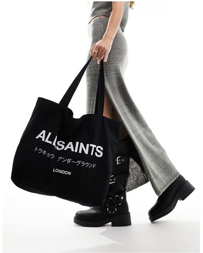 AllSaints Underground - tote bag - délavé - Noir