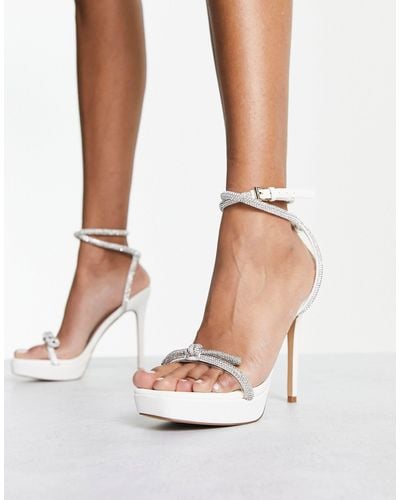 ALDO Domenica Diamante High Heeled Sandals - White