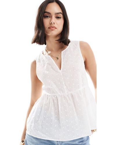 Vero Moda – bestickte bluse - Weiß