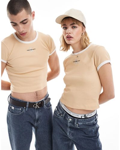 Calvin Klein – unisex – knapp geschnittenes ringer-t-shirt - Blau