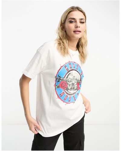 Pull&Bear 'guns N Roses' T-shirt - White