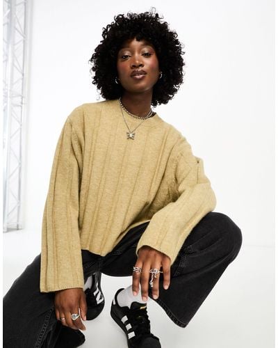 Weekday Fiona Chunky Knit Sweater - Natural