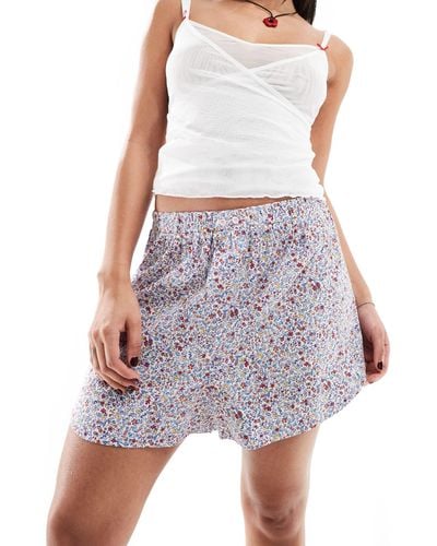 Free People Ditsy Floral Boxer Shorts - Purple