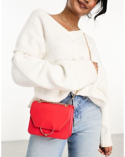 ASOS Ring And Ball Shoulder Bag With Interchangeable Chain Strap - White
