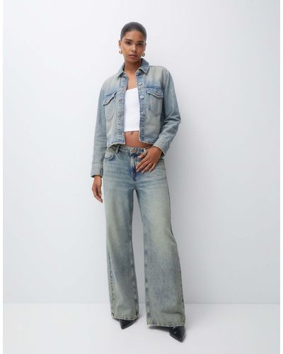 Pull&Bear Oversized baggy Low Waist Jeans - Blue