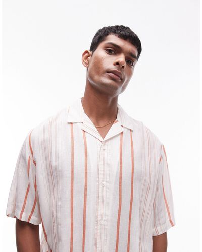 TOPMAN – kurzärmliges, strukturiertes hemd - Pink
