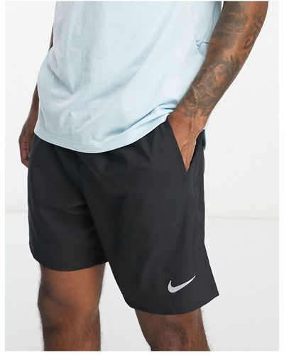Nike Challenger - short 7 pouces en tissu dri-fit - noir - Blanc