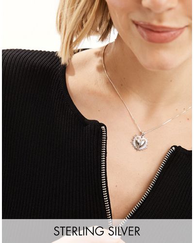 Rachel Jackson Sterling Electric Love Mini Heart Necklace With Gift Box - Black