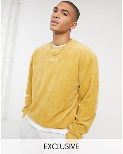 PUMA – cord-sweatshirt - Gelb